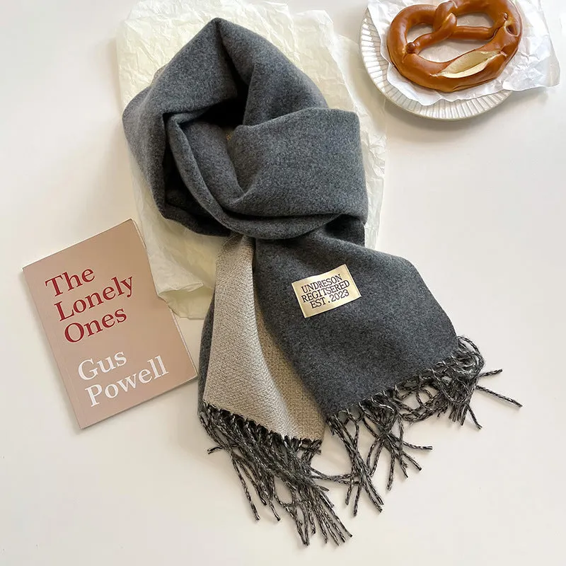 New Scarf Autumn And Winter Popular Color Matching Cashmere Scarf For Women