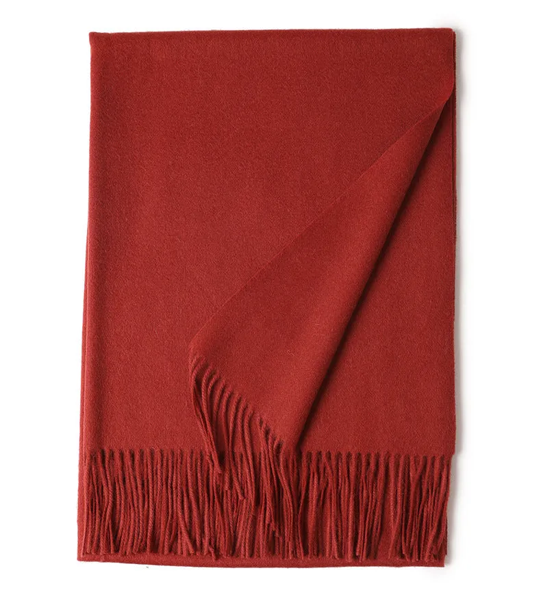 New Solid Color Wool Long Beard Warm Tassel Scarf Thick