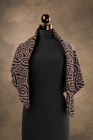 Nouveau Bands Black & Tan Square Scarf