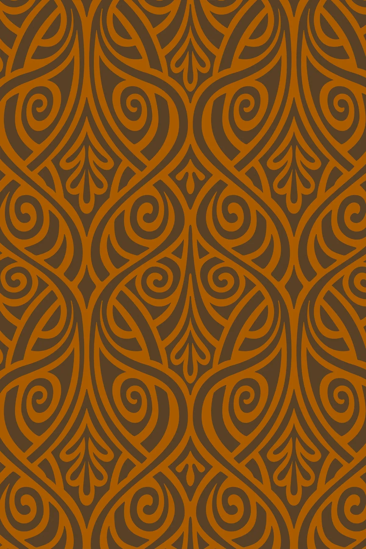 Nouveau Bands Orange & Walnut Square Scarf