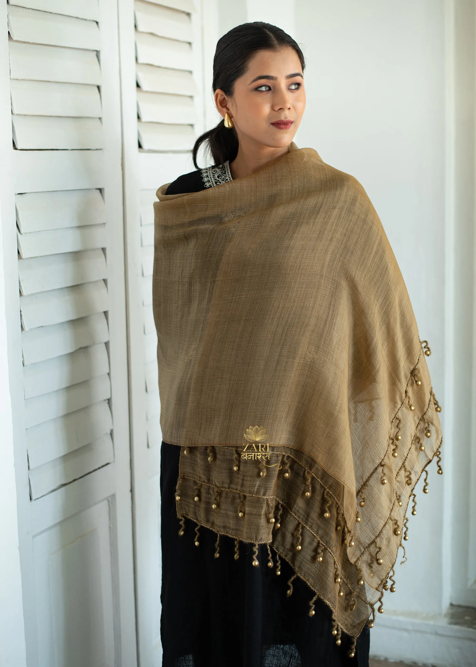 Oatmeal Pearl Silk Scarf