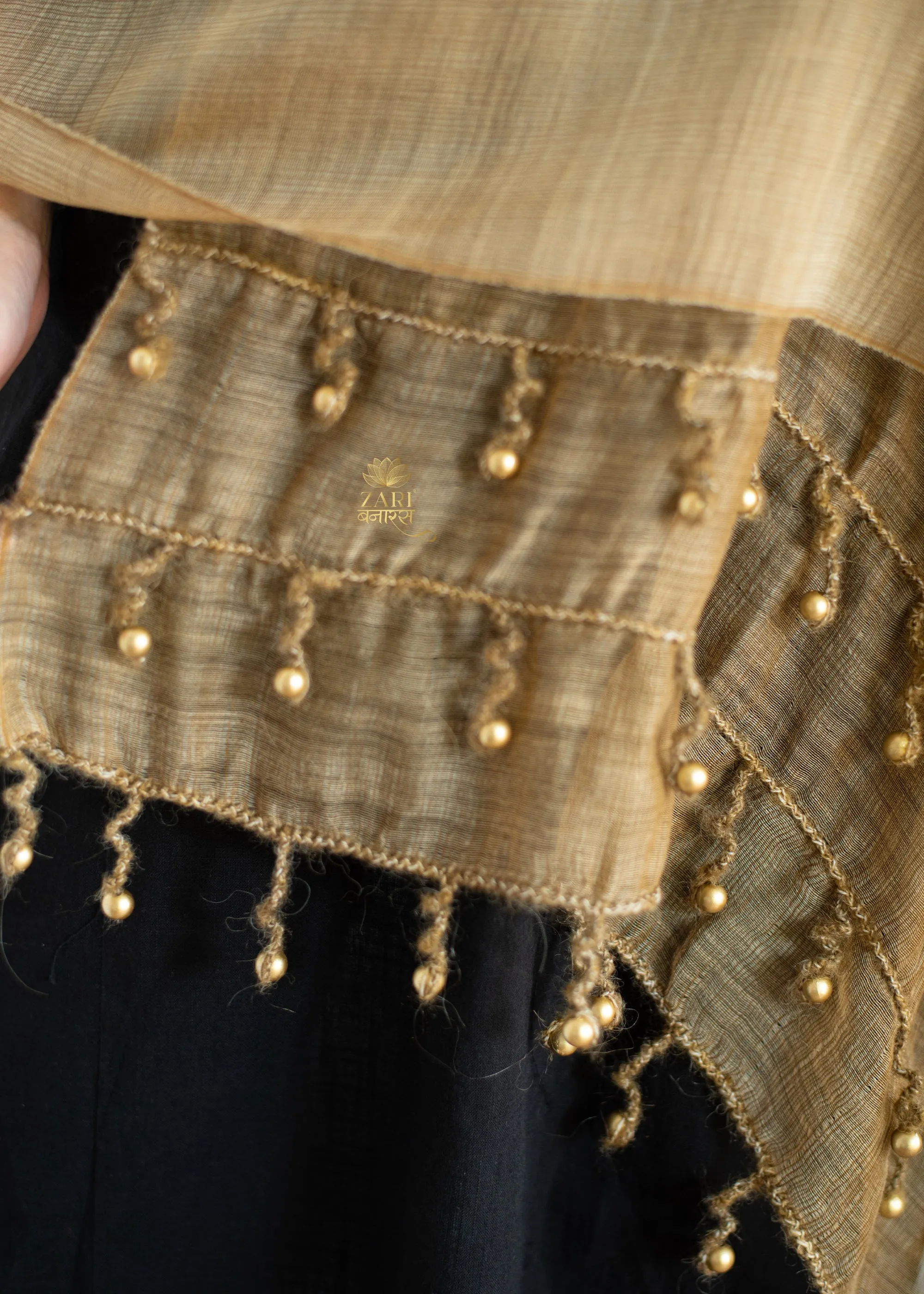 Oatmeal Pearl Silk Scarf