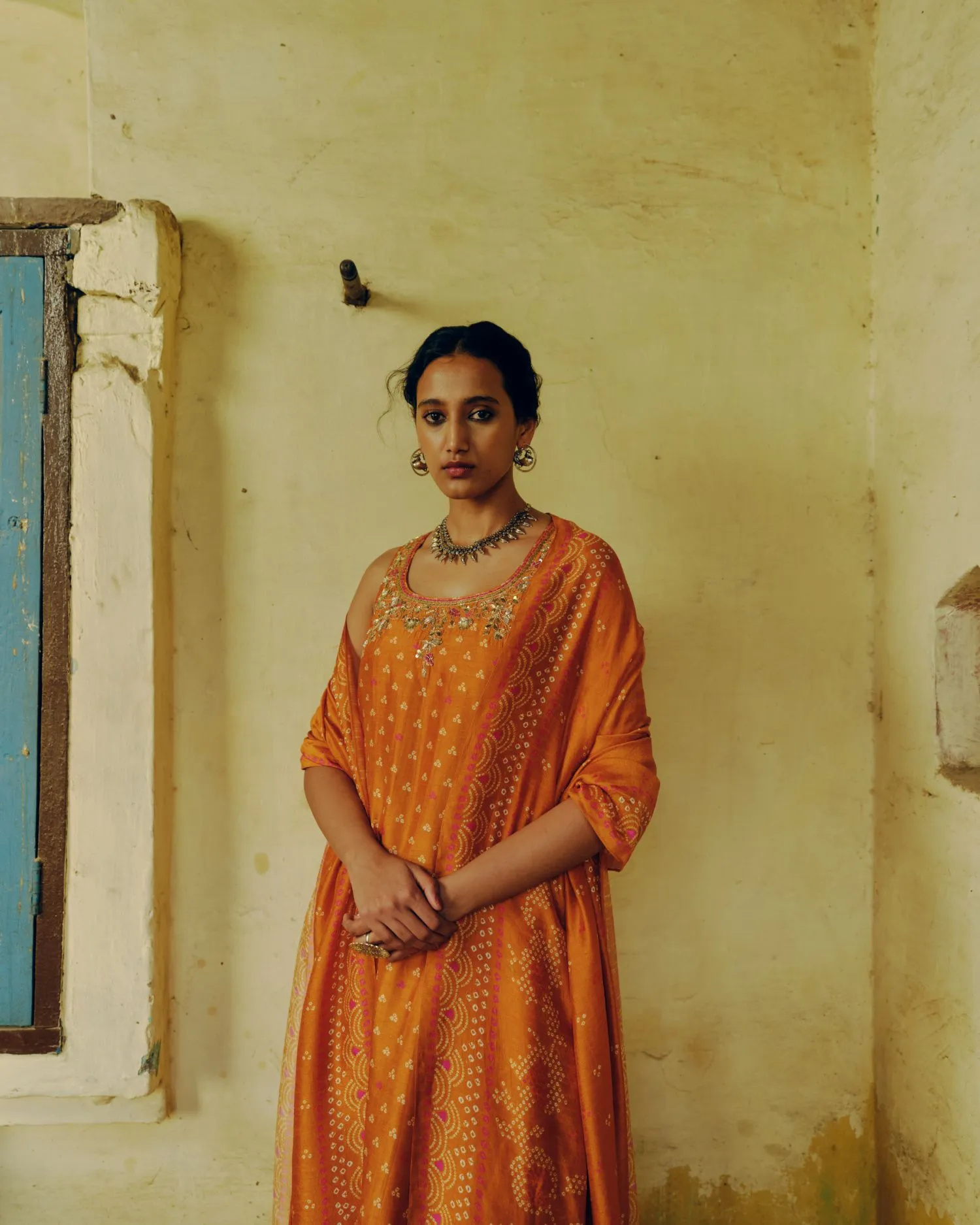 Ochre kurta set