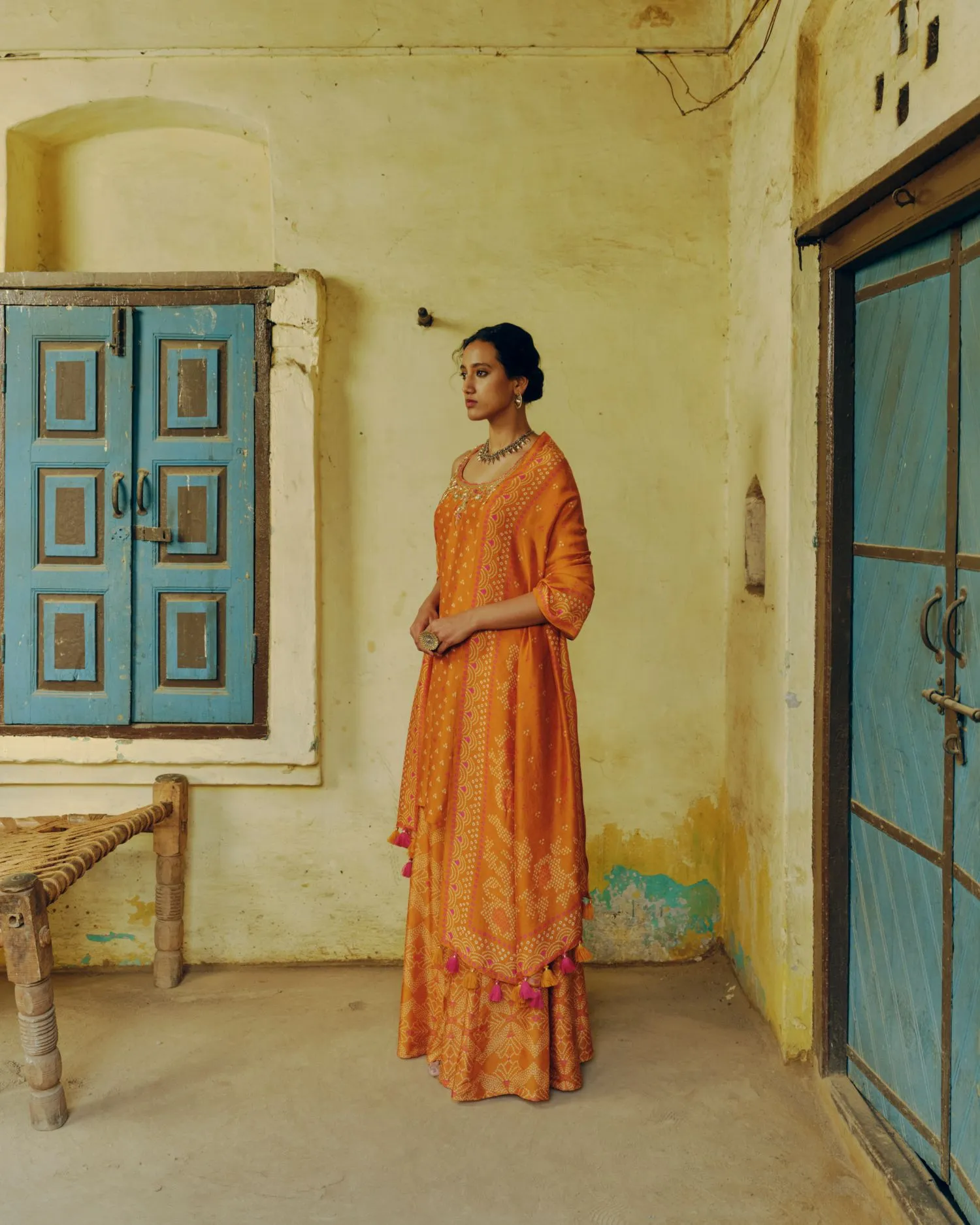 Ochre kurta set