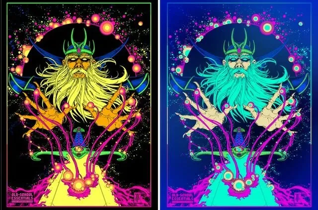 Old-School Essentials Enchanter Black Light Art Print