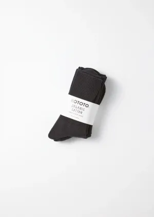 Organic Daily 3-Pack Ribbed Crew Socks - Black