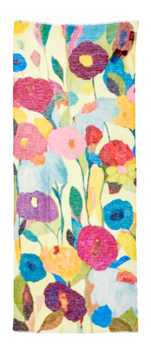Otracosa Field of Big Flowers Linen Scarf