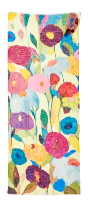 Otracosa Field of Big Flowers Linen Scarf