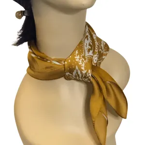 Paisley Necktie Poly Silk Scarf - Mustard