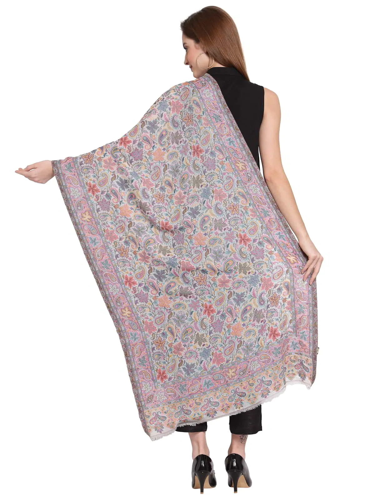 Paisley Woven Design Wool Shawl