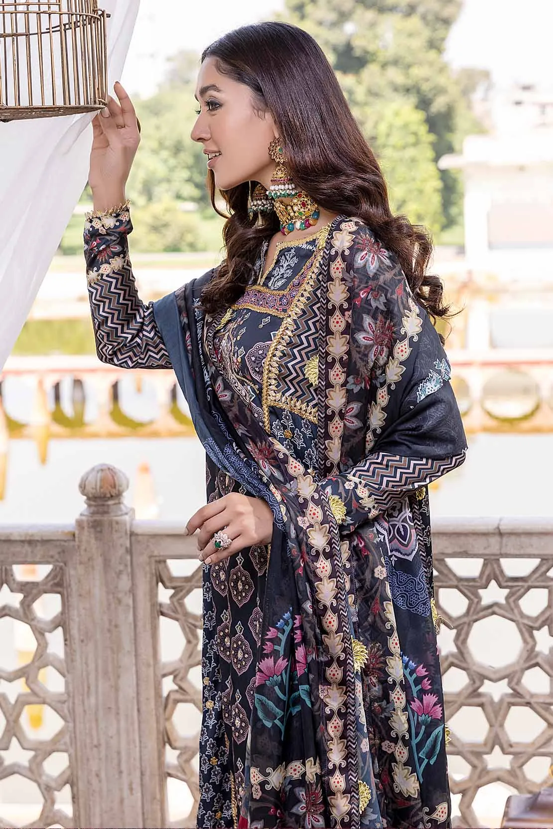 Pakistani Blue Silk Salwar Kameez for Party Wear #PN578