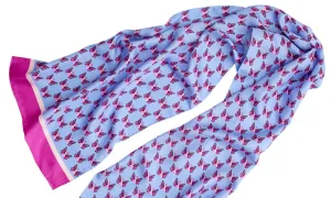 Papillon Pink Women's Silk Scarf