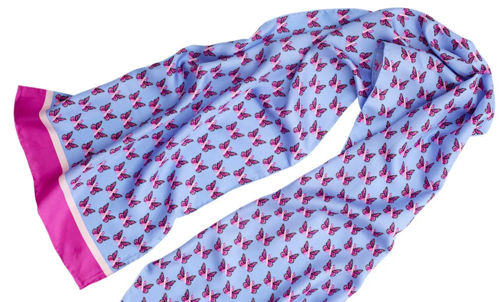 Papillon Pink Women's Silk Scarf