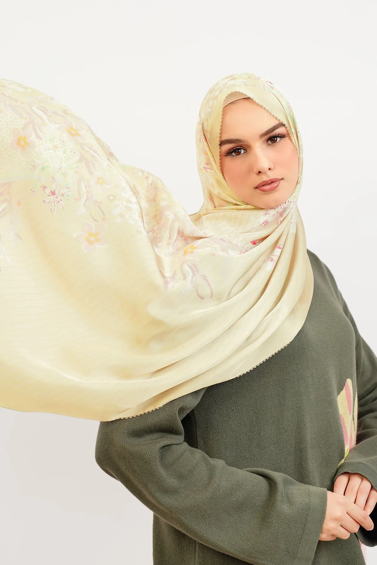 Paradiso Satin Shawl - Allamanda