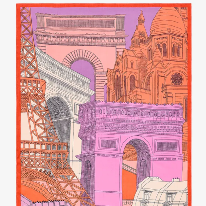 Paris Red Cotton Scarf