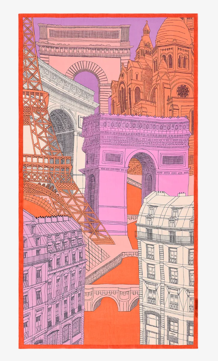 Paris Red Cotton Scarf