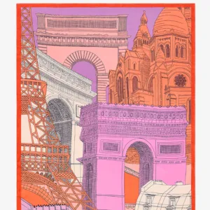 Paris Red Cotton Scarf