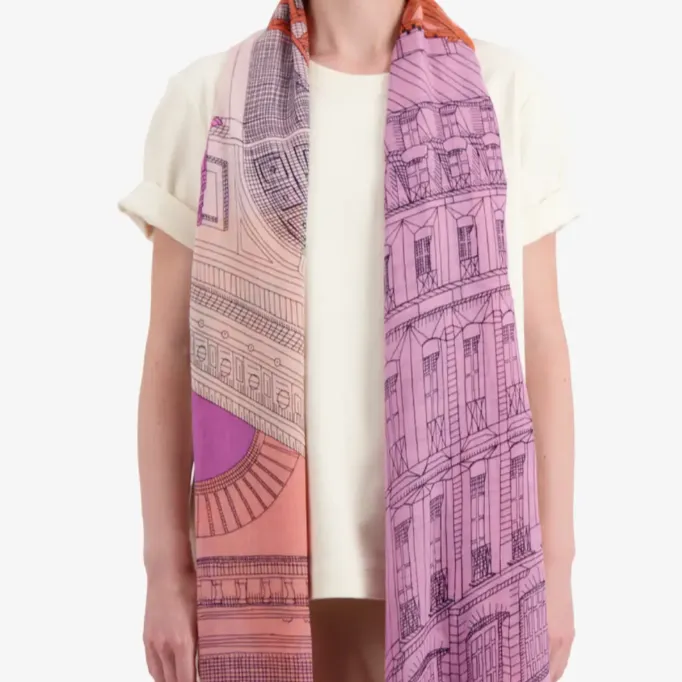 Paris Red Cotton Scarf