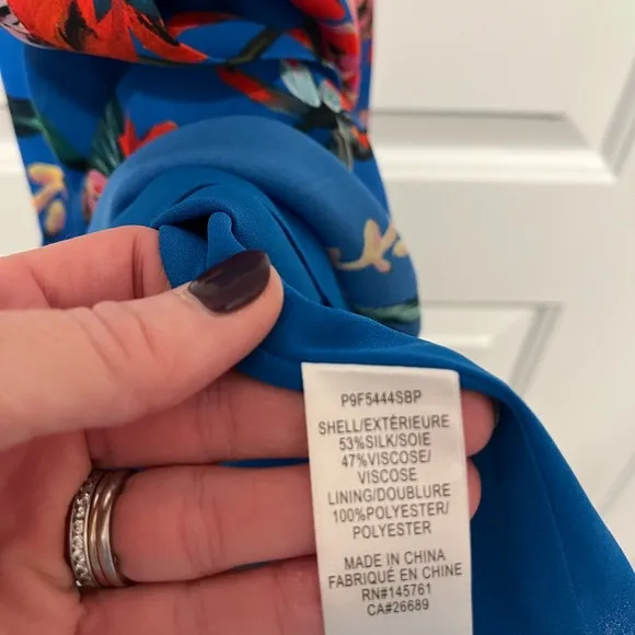 Parker - Royal Blue Floral-Print Halter Hi-Lo Maxi Dress - Size 4 - Like New