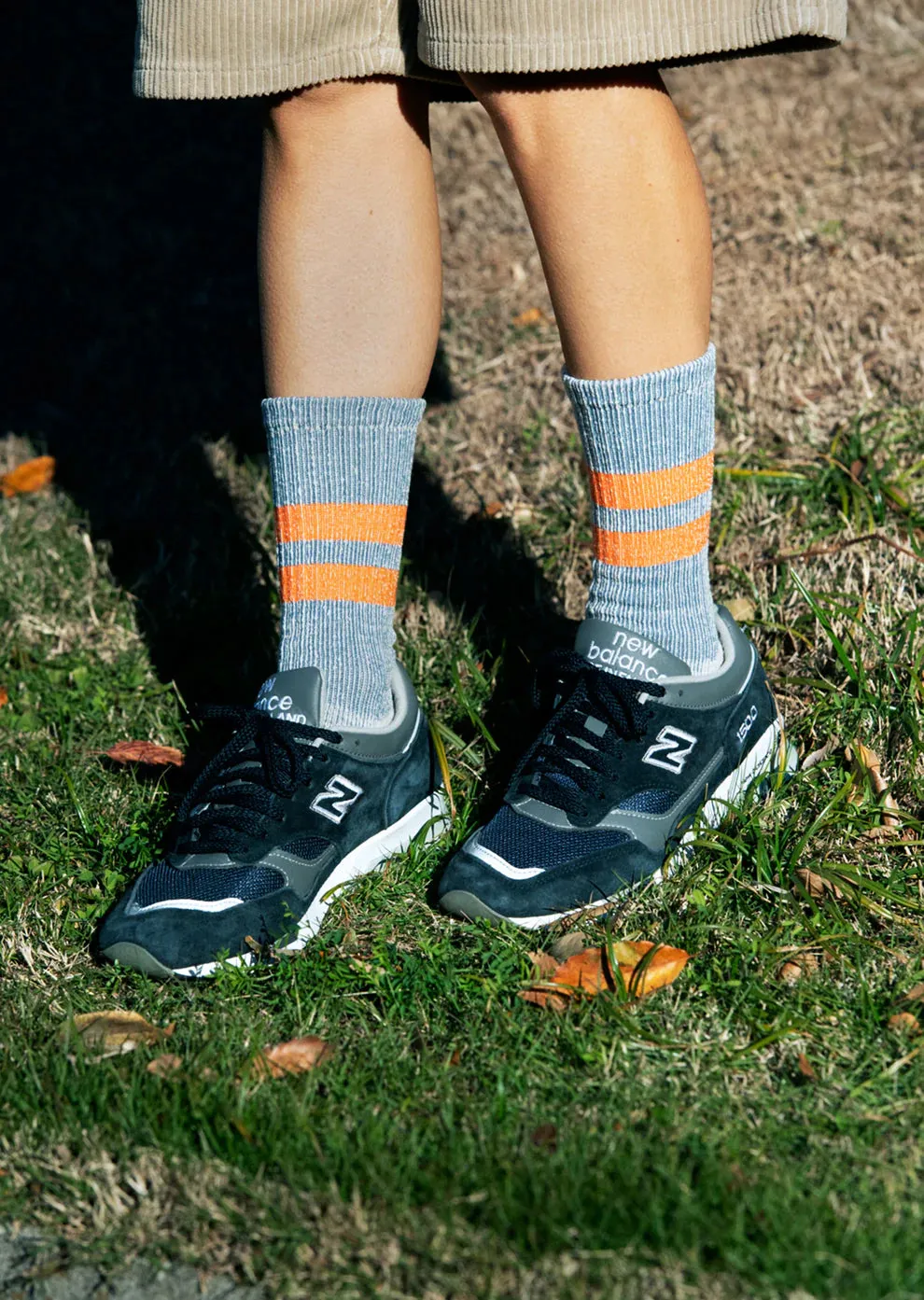Pile Stripe Marl Socks - Red/Beige