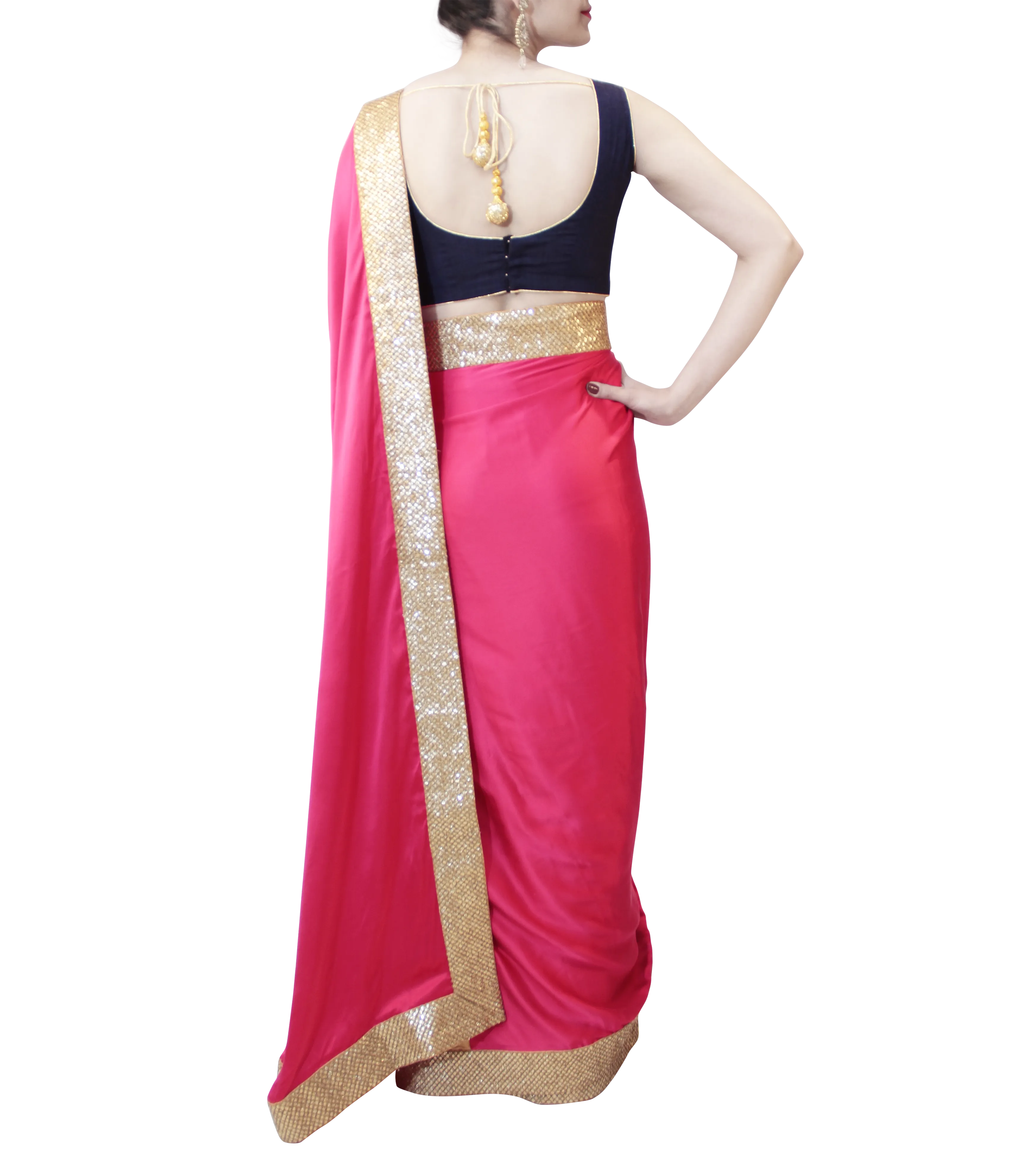 PINK AND GOLD SAREE