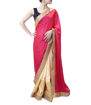 PINK AND GOLD SAREE
