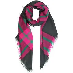 Pink and green Plaid Shawl