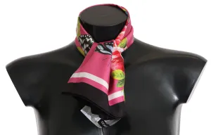 Pink Silk Floral Butterfly Shawl Scarf
