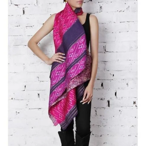 Pink Silk Saree Shawl
