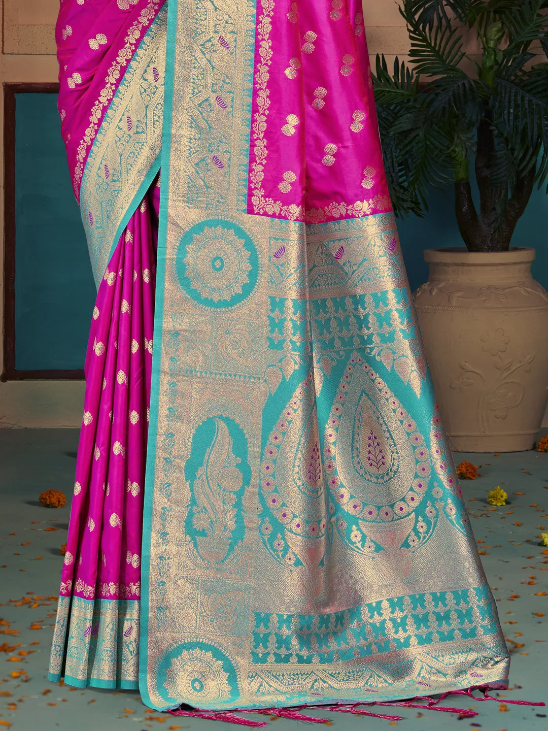 Pink Silk Saree