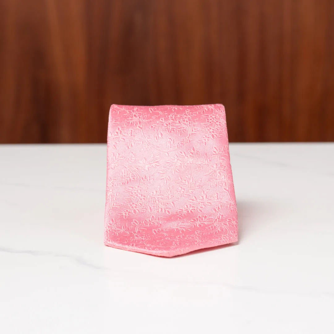Pink Subtle Floral Silk Necktie