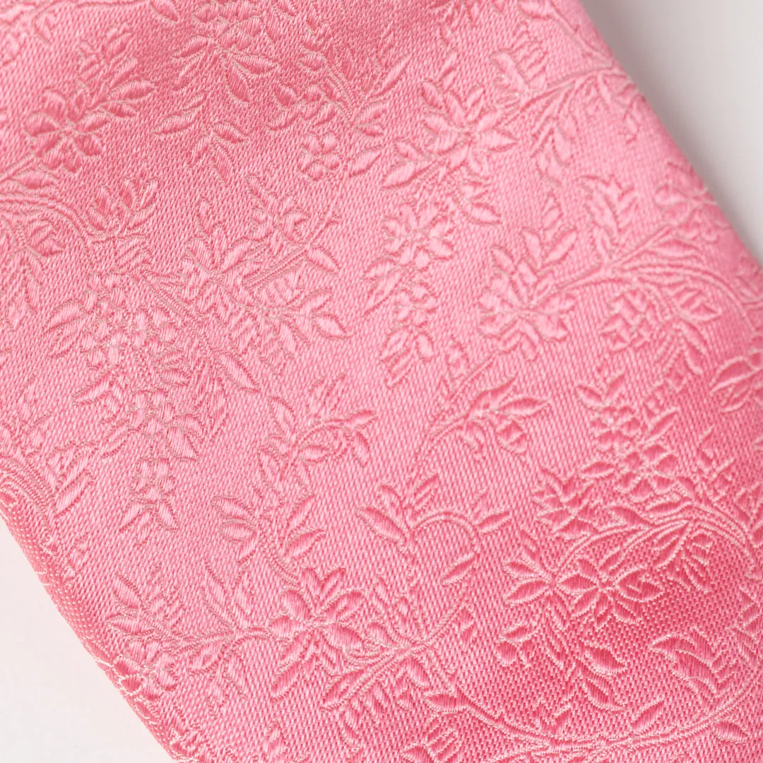 Pink Subtle Floral Silk Necktie