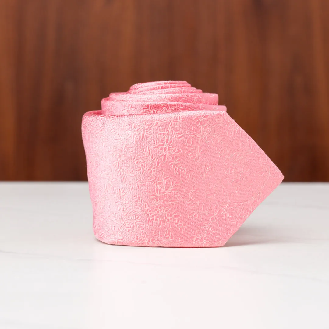 Pink Subtle Floral Silk Necktie