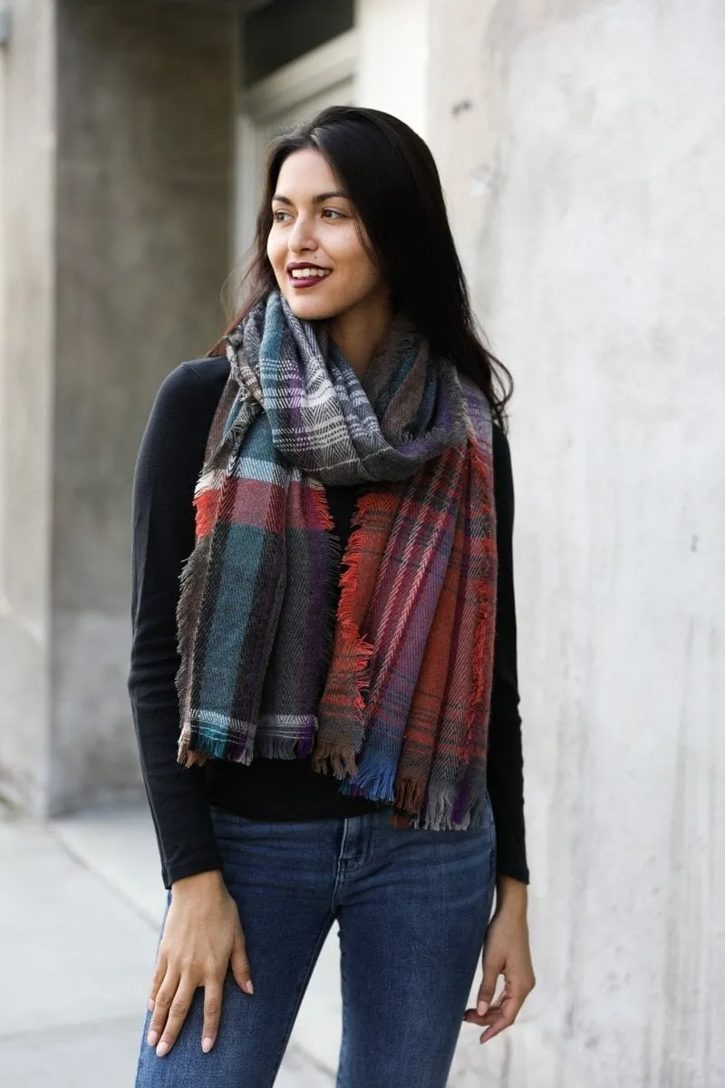 Plaid Large Scarf