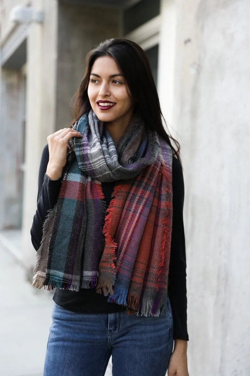 Plaid Large Scarf