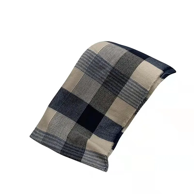 Plaid Scarf Thickened For Warmth