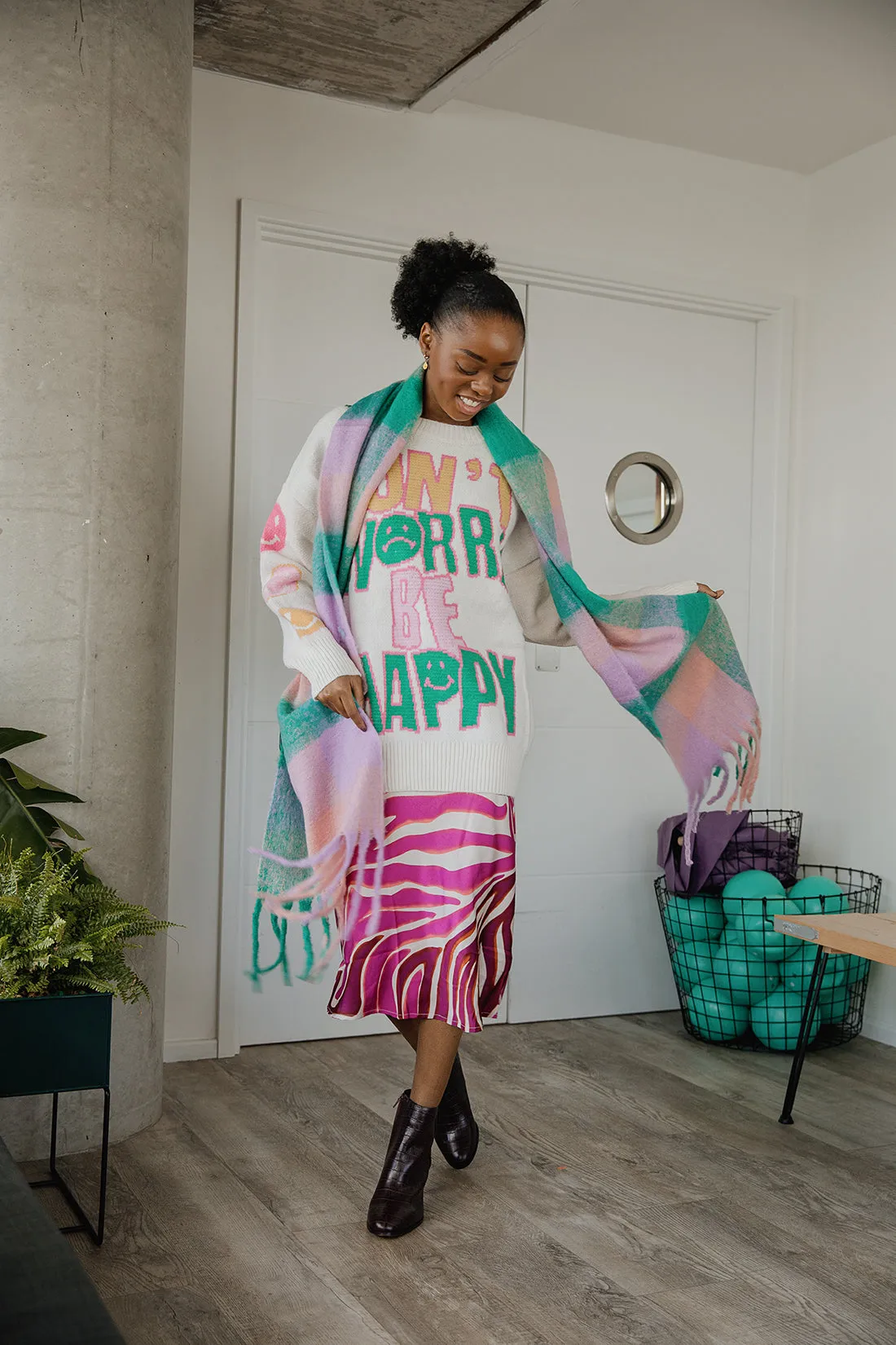 Plaid Warm Wrap Scarf