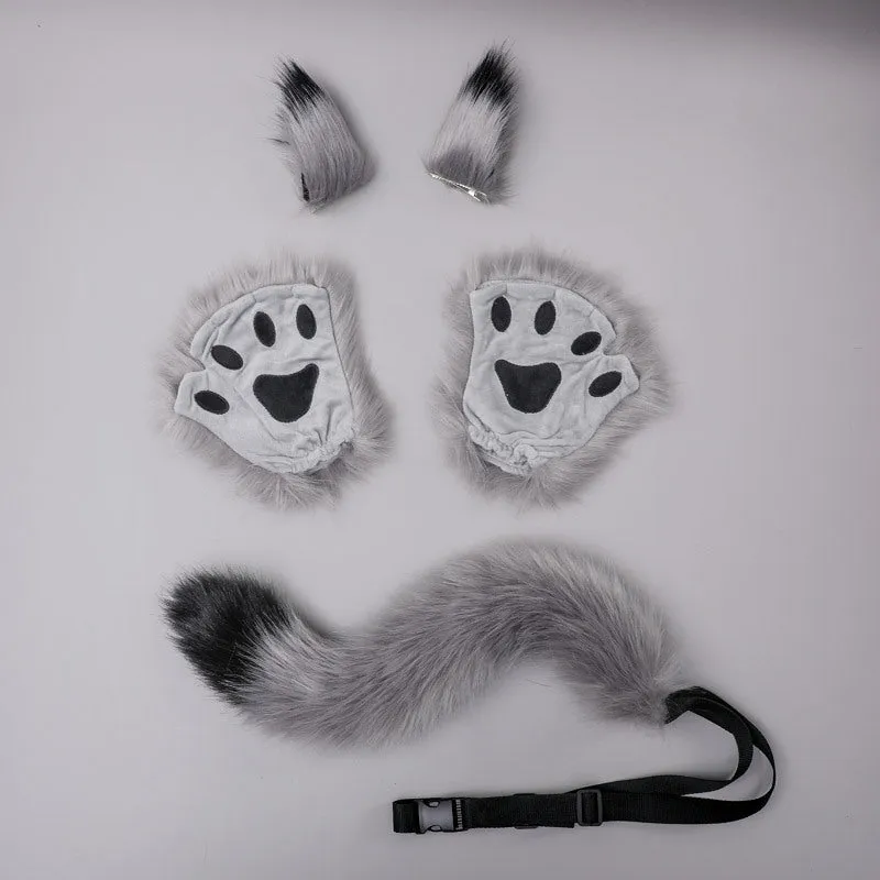 PLUSH ANIMAL EARS   TAIL   CLAWS SET UB2689