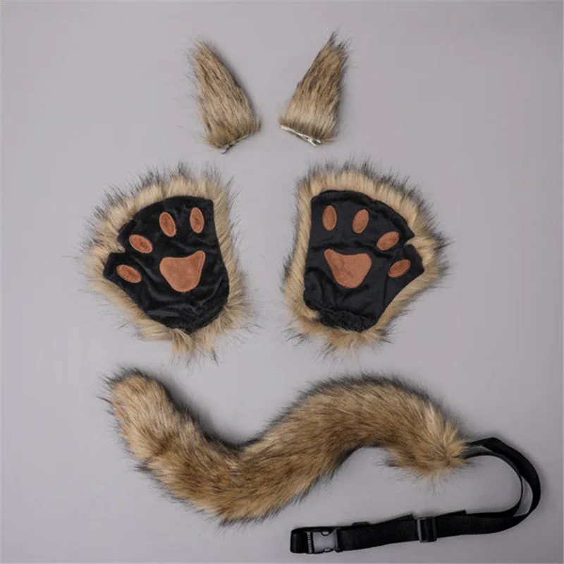 PLUSH ANIMAL EARS   TAIL   CLAWS SET UB2689