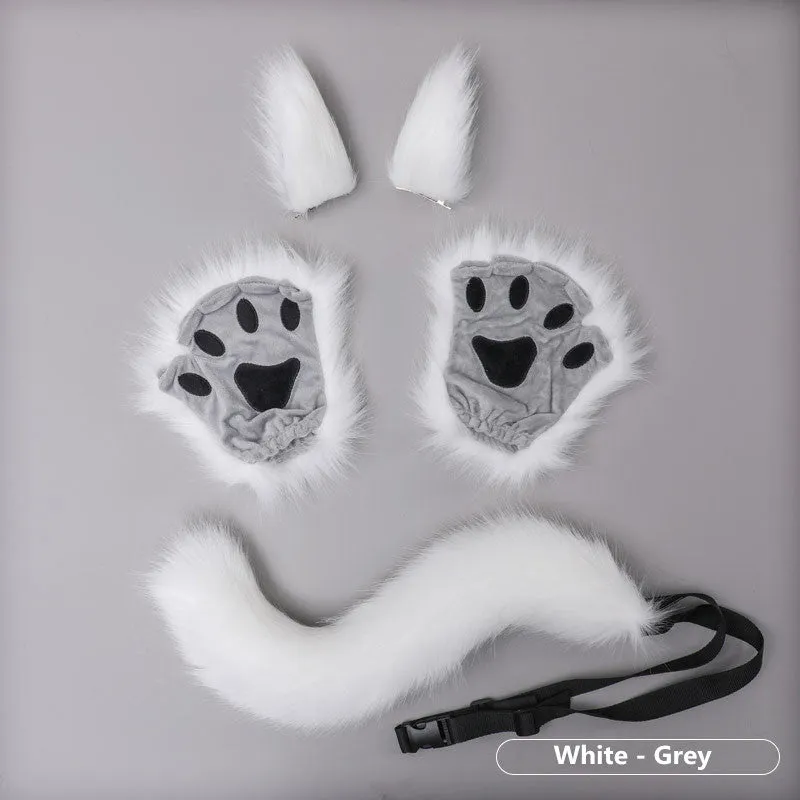 PLUSH ANIMAL EARS   TAIL   CLAWS SET UB2689