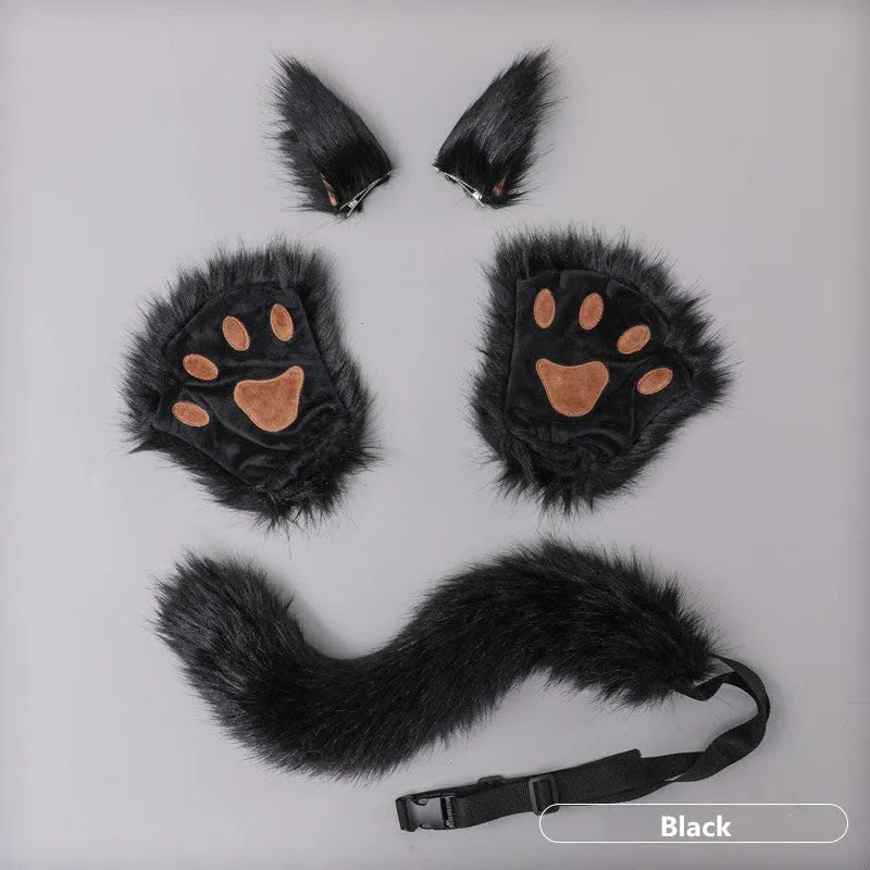 PLUSH ANIMAL EARS   TAIL   CLAWS SET UB2689
