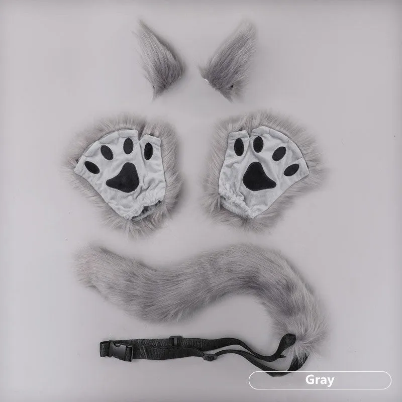 PLUSH ANIMAL EARS   TAIL   CLAWS SET UB2689