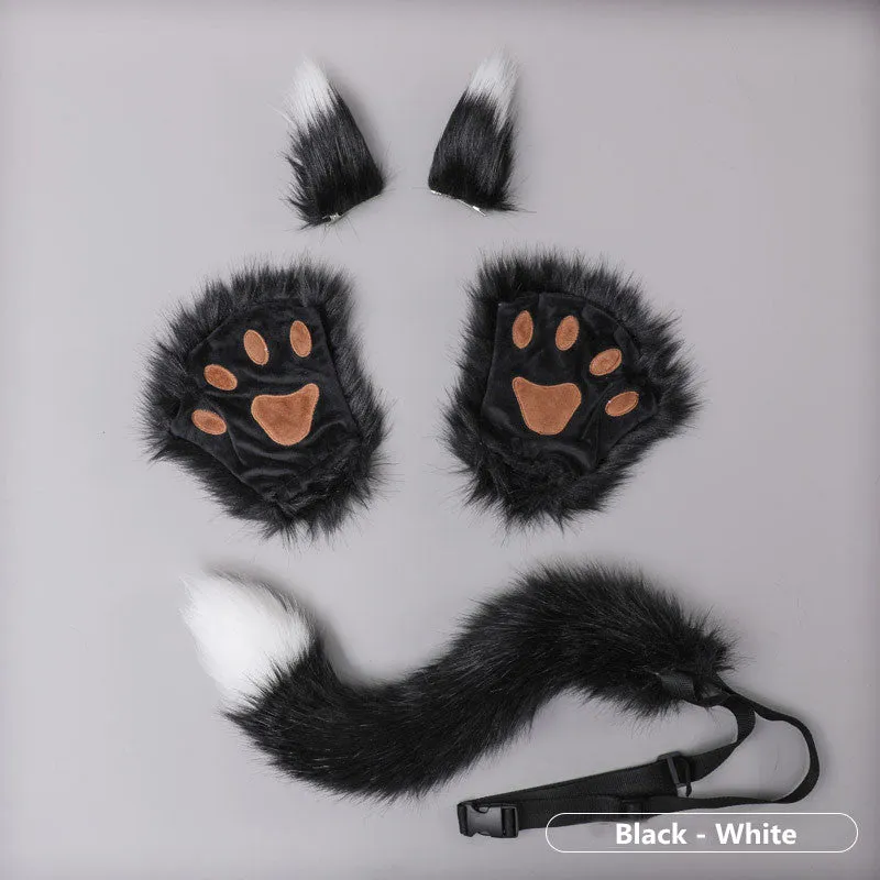 PLUSH ANIMAL EARS   TAIL   CLAWS SET UB2689