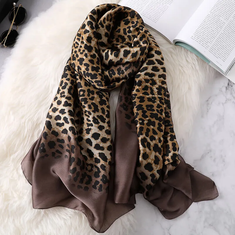 Plush Leopard Print Infinity Scarf for Women
