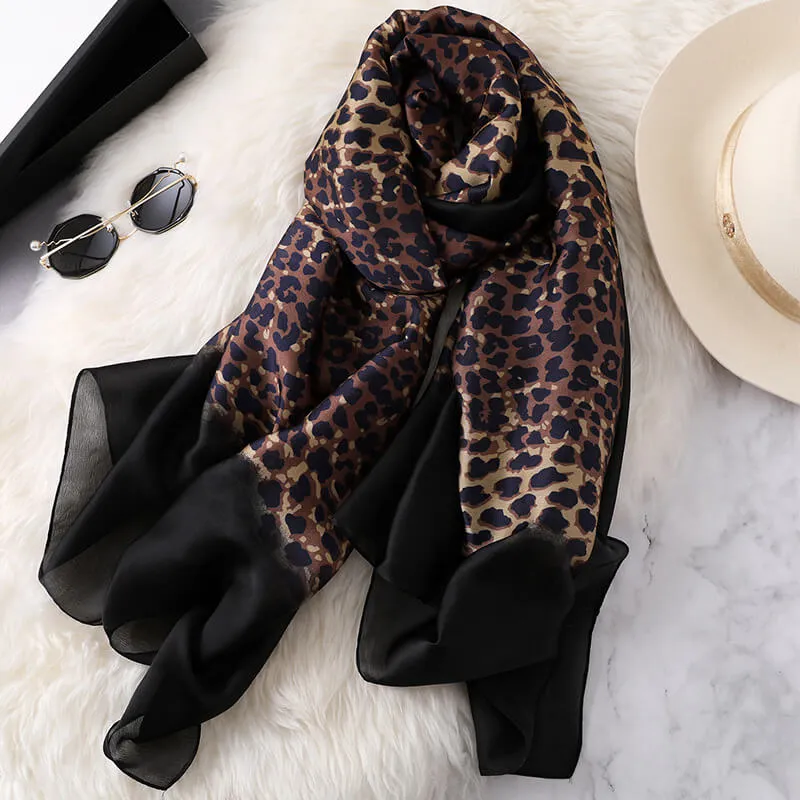 Plush Leopard Print Infinity Scarf for Women