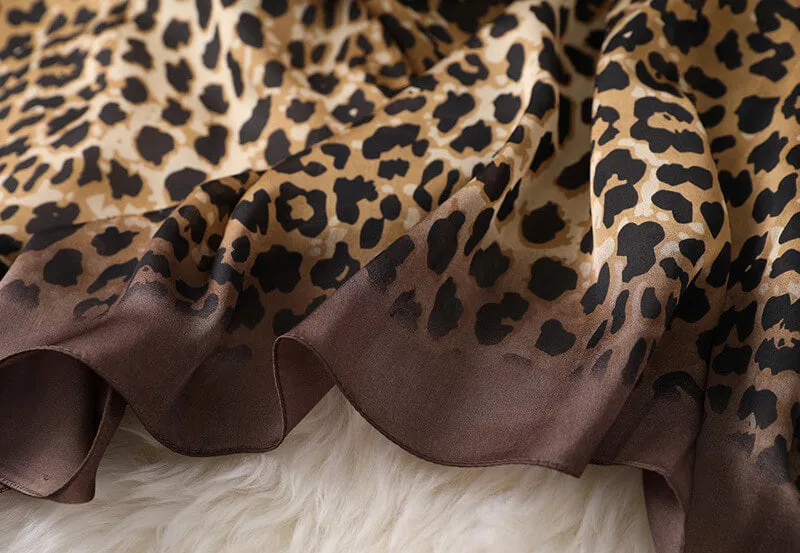 Plush Leopard Print Infinity Scarf for Women