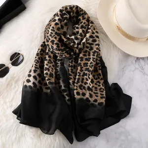 Plush Leopard Print Infinity Scarf for Women