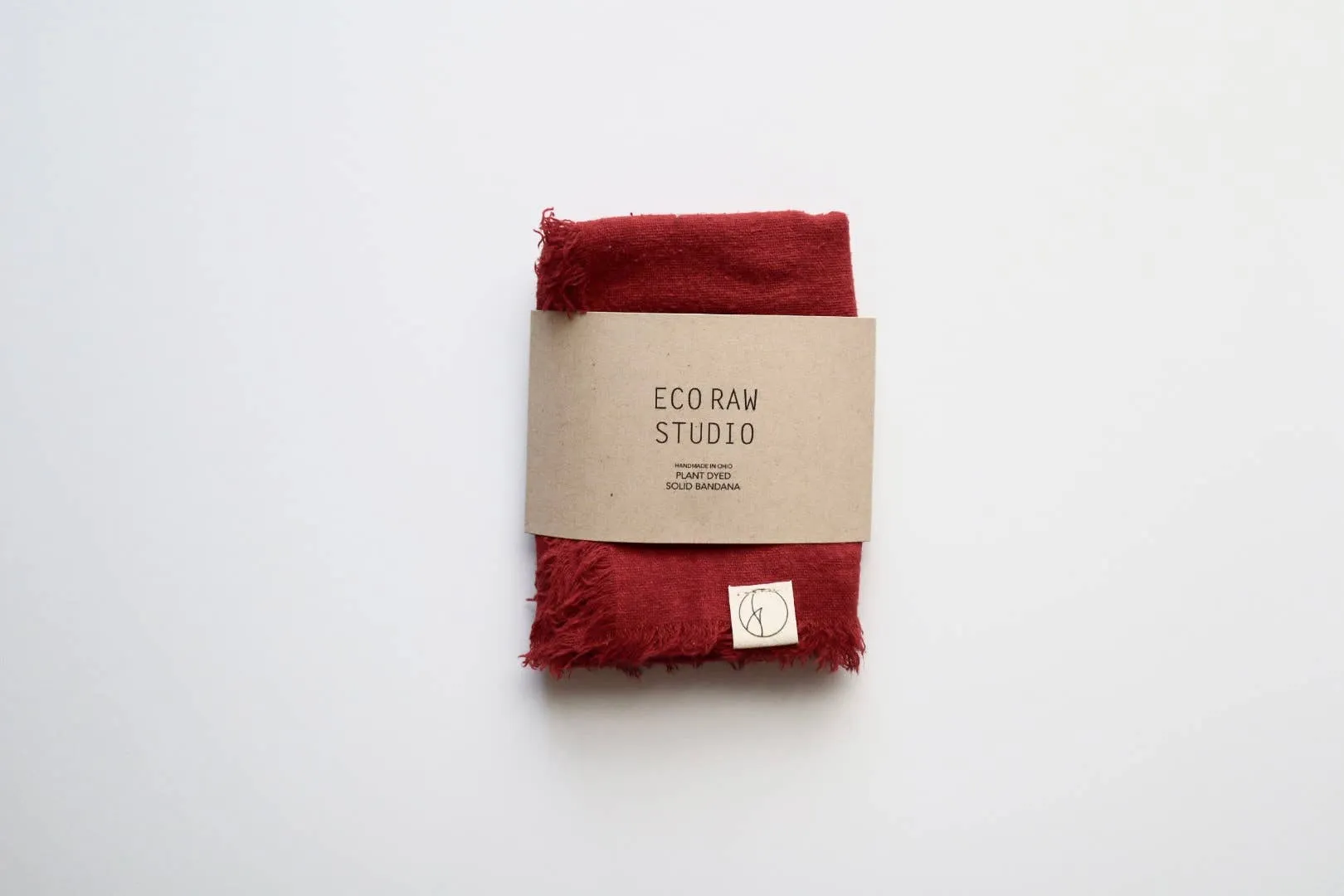 Poppy Red Solid Naturally Dyed Raw Silk Bandana
