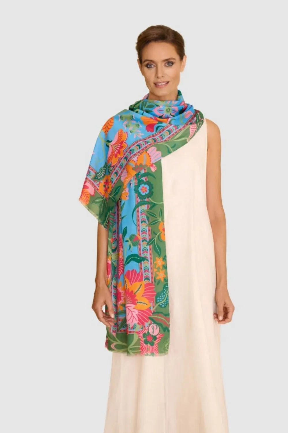 POWDER FOLKY FLORAL SCARF