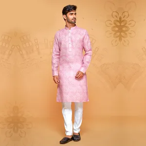 Pretty Pink Paisley Printed Kurta